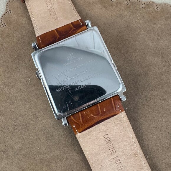 Square ADEE KAYE AK410-M Multi Dual Time Men's Quartz Wristwatch Like New WT - Picture 7 of 9